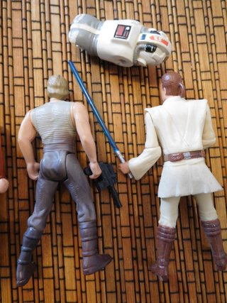 STAR WARS pack 3 figuras Luke Dagobah Piloto y Obi