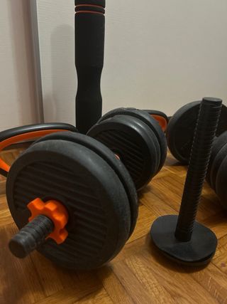 Pesas Mancuernas y Barra Deporte