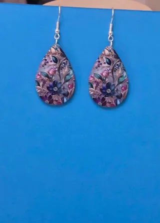 Pendientes lágrima florales vintage boho