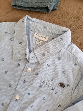 Camicia bimbo Fagottino azzurra fantasia