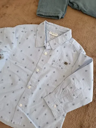 Camicia bimbo Fagottino azzurra fantasia