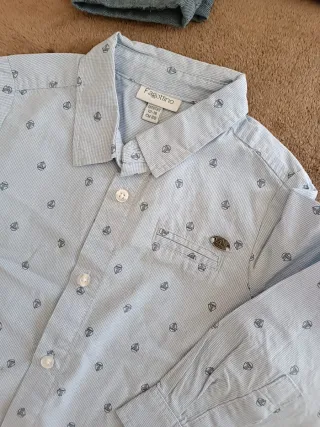 Camicia bimbo Fagottino azzurra fantasia