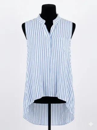 Blusa Veraniega Rayas Azul y Blanco