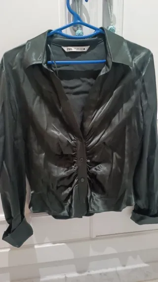 Camisa Zara verde talla S
