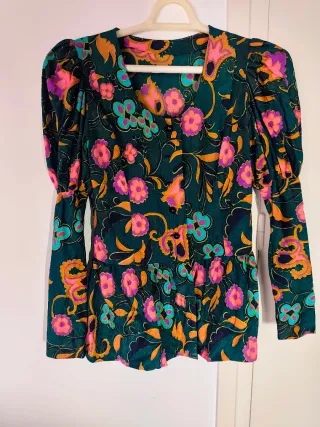 Vestido alta costura estampado floral