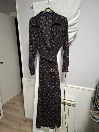 Vestido largo estampado cebra