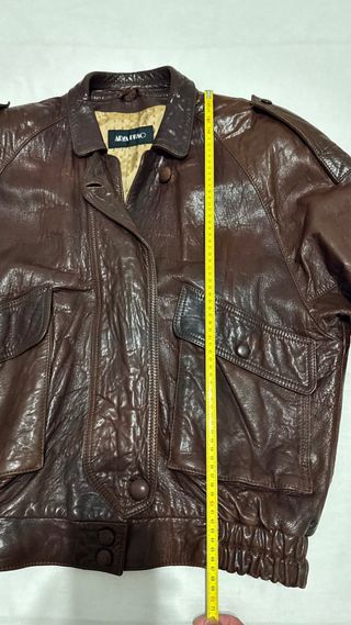 Chaqueta Cuero Marrón Arya Phao Hombre Mujer