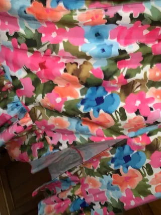 Vestido largo estampado floral manga larga