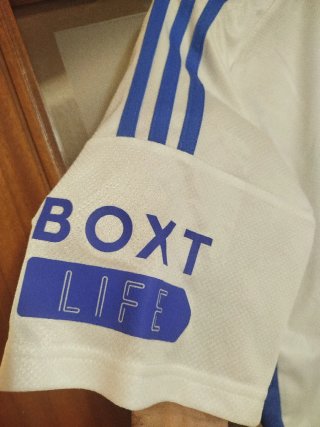 Camiseta Leeds United Adidas XL Blanca y Azul