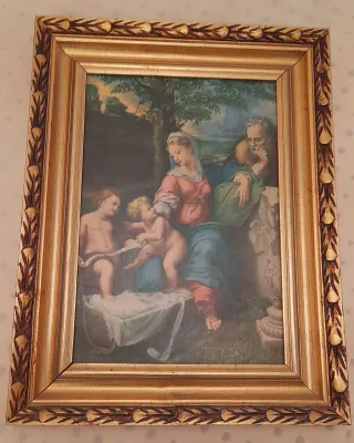 Cuadro religioso marco dorado