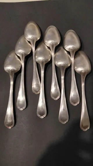 Set 8 cucchiai antichi placcati