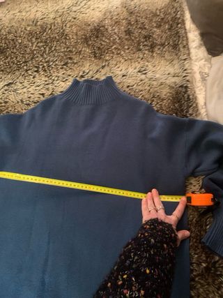 Jersey largo azul cuello alto