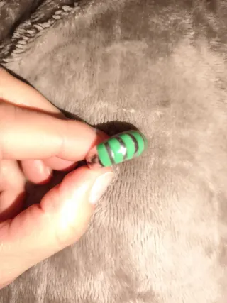 Anillo Plata 925 y Esmalte Verde Rayas