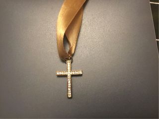 Colgante Fallera Cruz Dorada con Brillantes