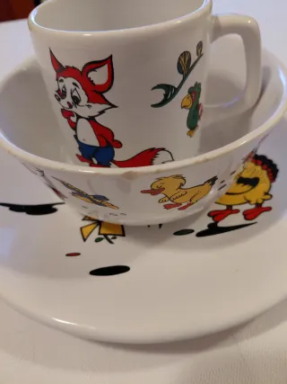 Vajilla infantil vintage 1970