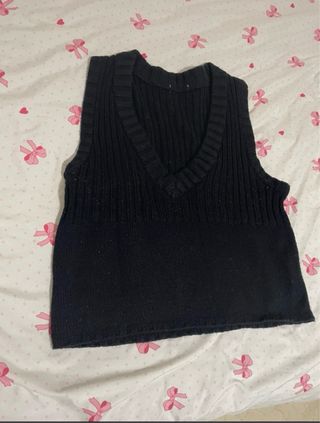 Chaleco de punto negro