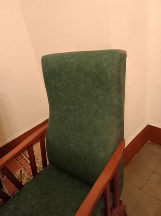 2 Poltrone Vintage in Legno e Tessuto