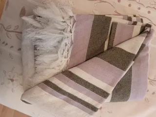 Manta Rayas Lila y Gris para Cama/Playa/sofa