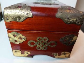 Joyero chino madera de jade años 60