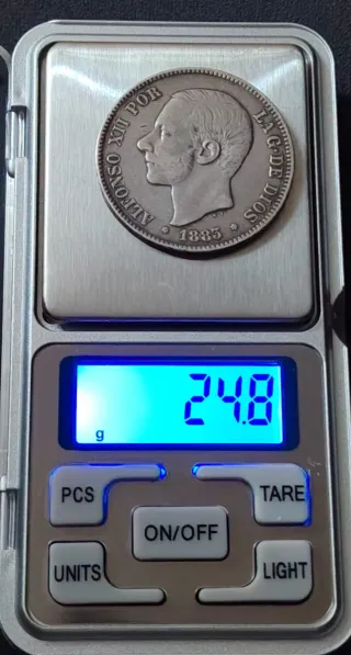 Moneda de plata 5 Pesetas Alfonso XII 1883