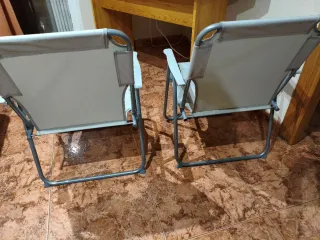 2 Sillas de Playa Plegables y Parasol