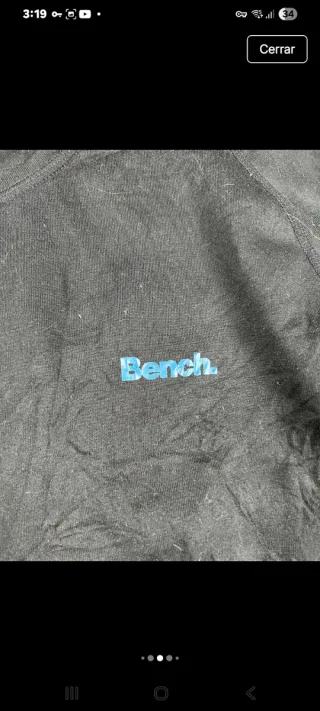 Camiseta Bench Talla M Negra Manga Larga c393