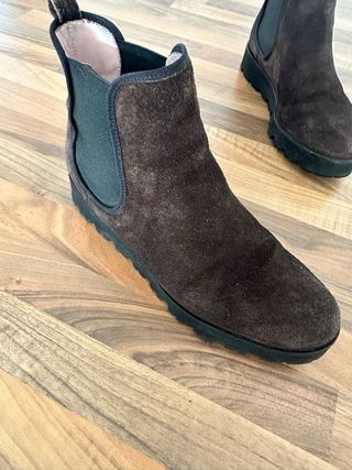 Botines de ante mujer marrones