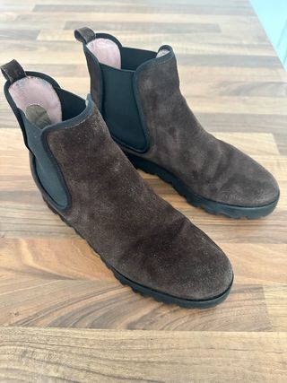 Botines de ante mujer marrones