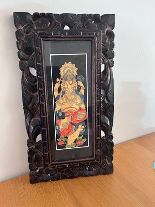Cuadro Ganesha tallado madera
