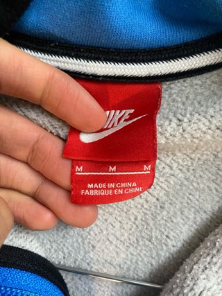 Felpa Nike con cappuccio grigia e blu