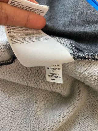 Felpa Nike con cappuccio grigia e blu