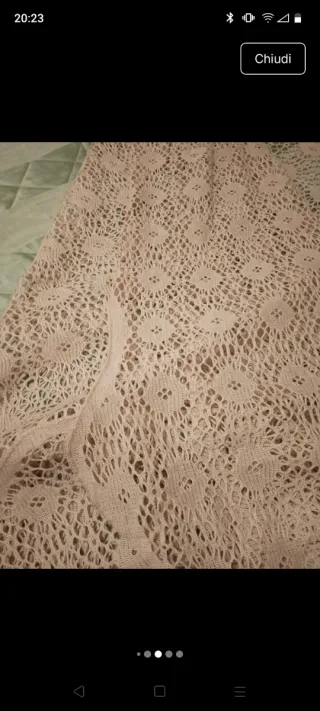 Coperta matrimoniale filet beige nuova