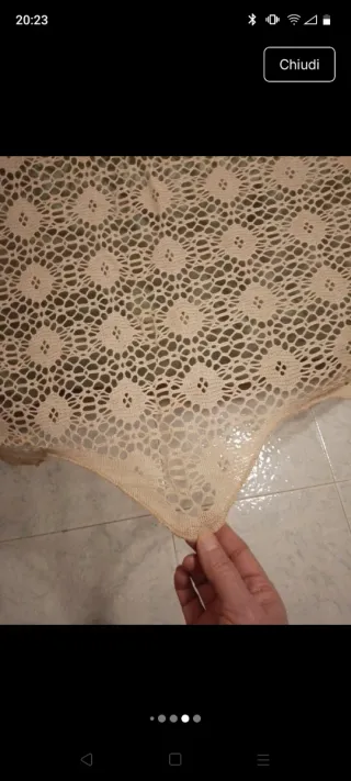 Coperta matrimoniale filet beige nuova