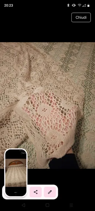 Coperta matrimoniale filet beige nuova