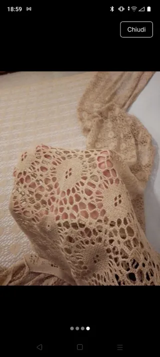 Coperta matrimoniale filet beige nuova