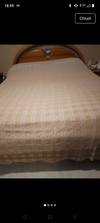 Coperta matrimoniale filet beige nuova