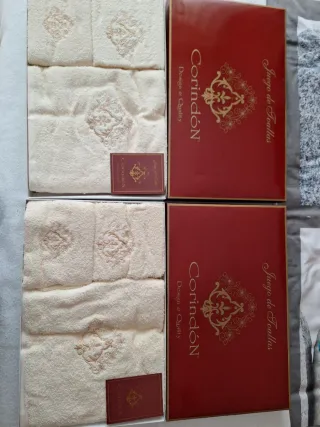 2 Juegos de Toallas Corindón Beige y Dorado