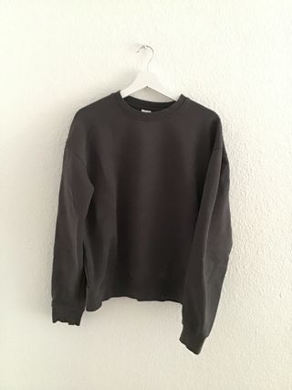 Sudadera Zara Gris Oscuro Oversize M