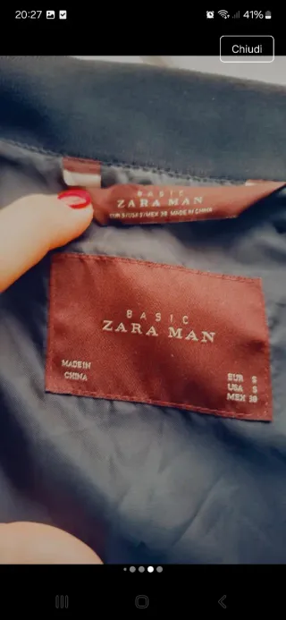 Giubbino Zara Uomo Tg S