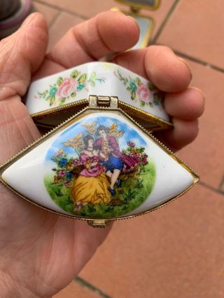 Portagioie vintage in porcellana floreali