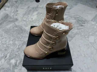 Botines de tacón Rock Away 84556 Beige