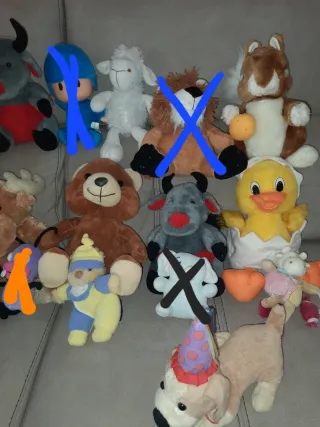 Lote Peluches 1€, 2€, 3€