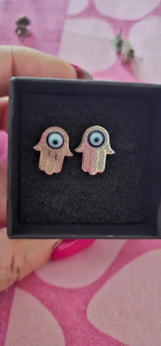 Pendientes Mano de Fátima Ojo Turco