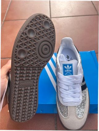 Adidas Samba Plata Paillettes Talla 37