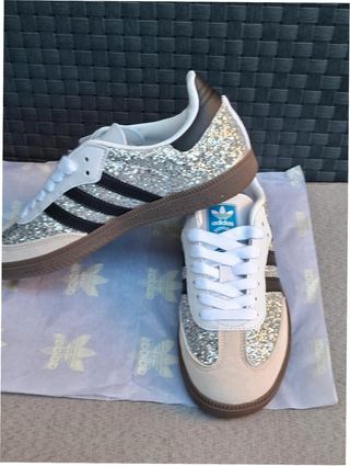 Adidas Samba Paillettes Argentées Taille 39