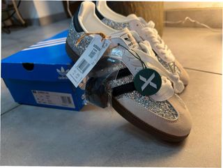 Adidas Samba Plata Paillettes T.36 Nuevas