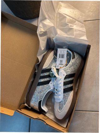 Adidas Samba Plata Paillettes T.36 Nuevas