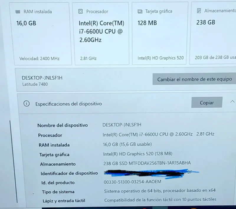 Dell Latitude 7480 i7-6600U 16GB RAM 238GB SSD afbeelding 4