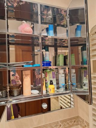 Armario baño metálico 2 puertas espejo