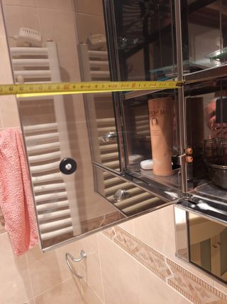 Armario baño metálico 2 puertas espejo